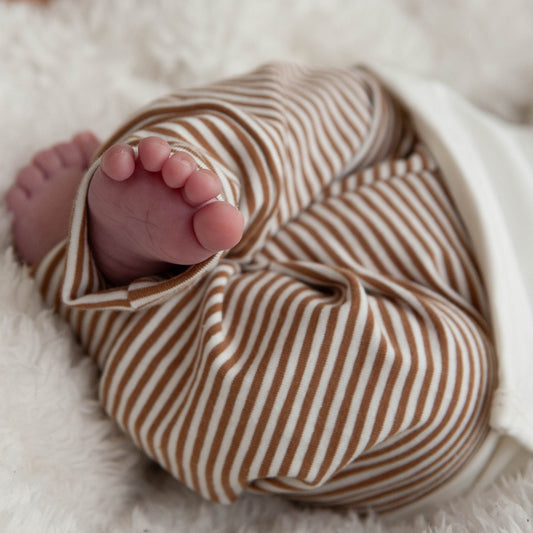 Mokka gestreifte Hose