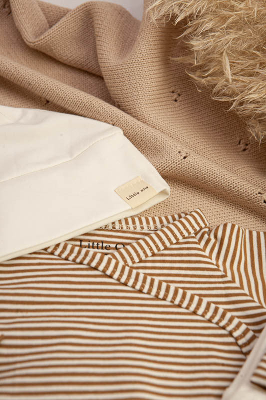 Wrap shirt mocha stripes