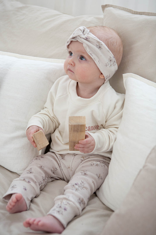 Leggings Baby Rib rosa/lila Blumen