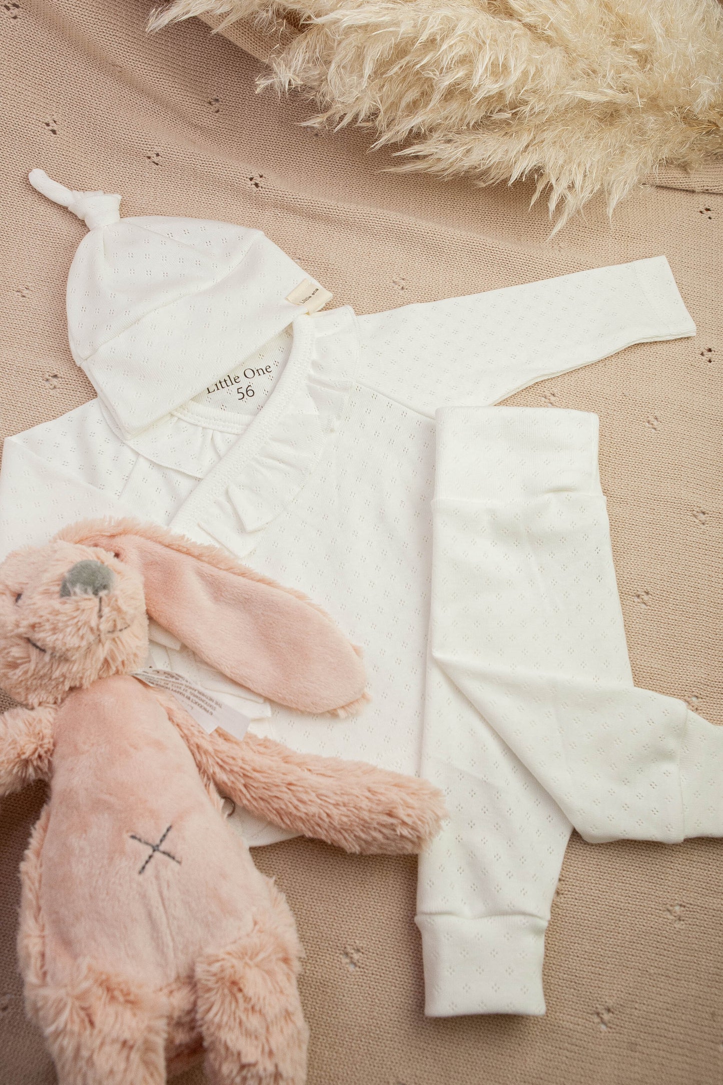 Wrap shirt ruffle openwork ecru