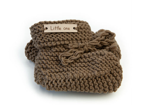 Hausschuhe aus Merinowolle, Kaffee au lait