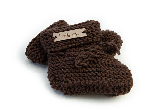 Merino wollen slofjes chocolat