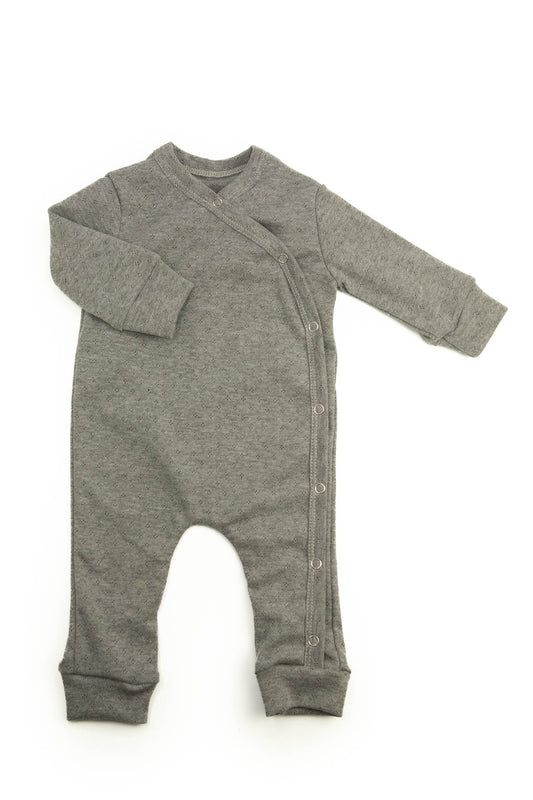 Openwork grey romper suit