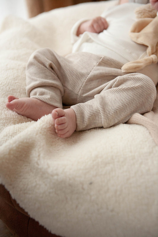 Babyhose Ripp beige meliert