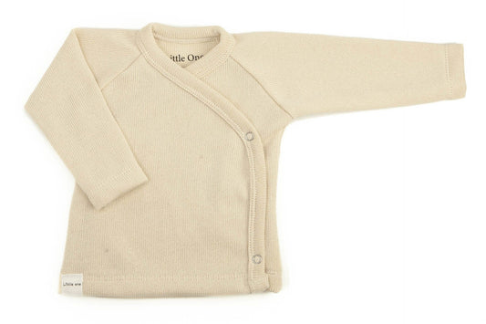 Overslag shirtje gebreid katoen naturel