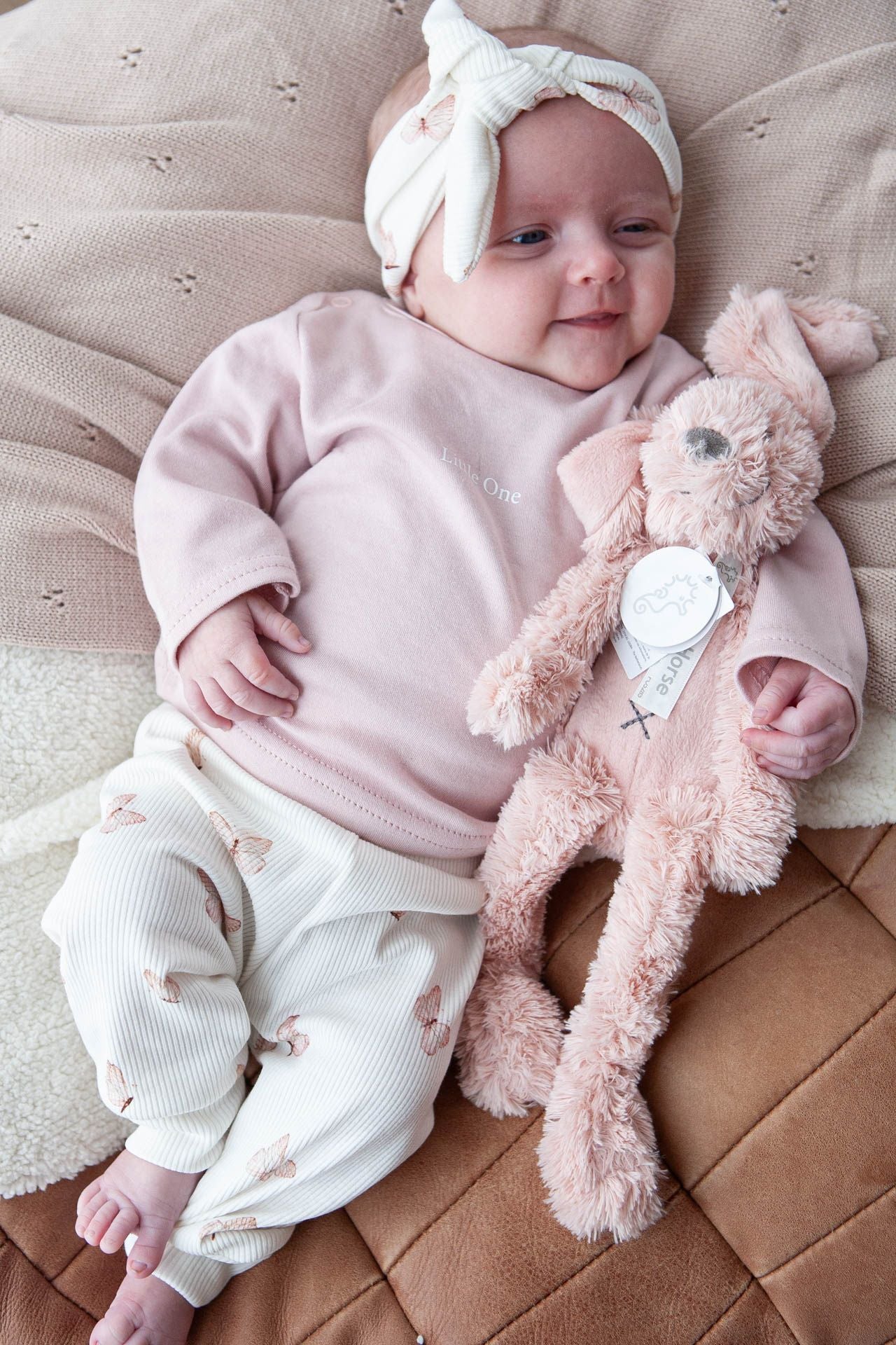 Haarbandje baby rib vlinders