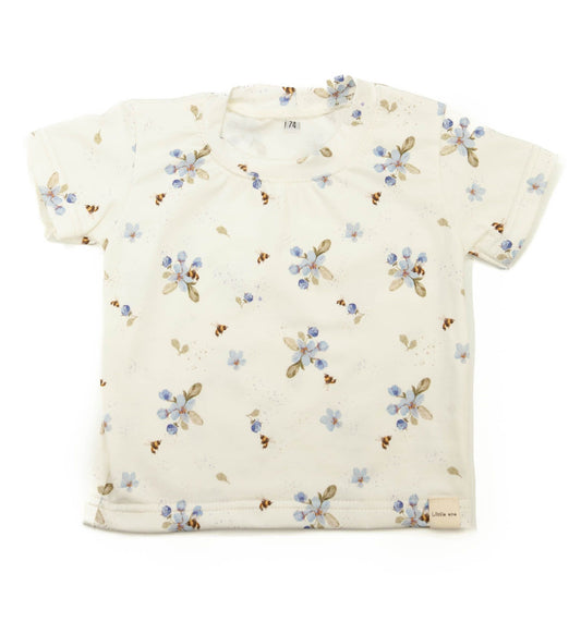 T-Shirt Little One Blumen blau