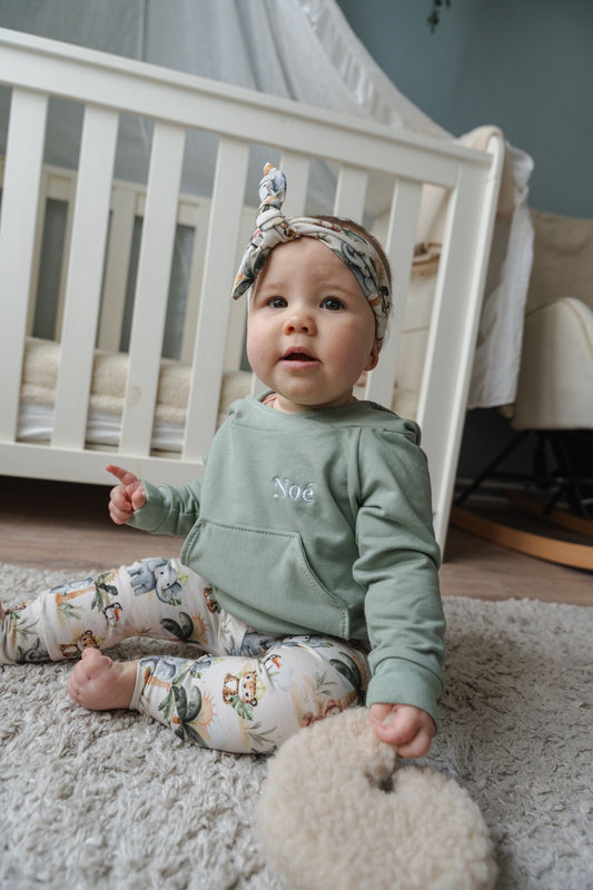 Hoody staubgrün personalisiert