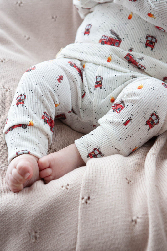 Baby Rib Leggings mit Feuerwehrautos