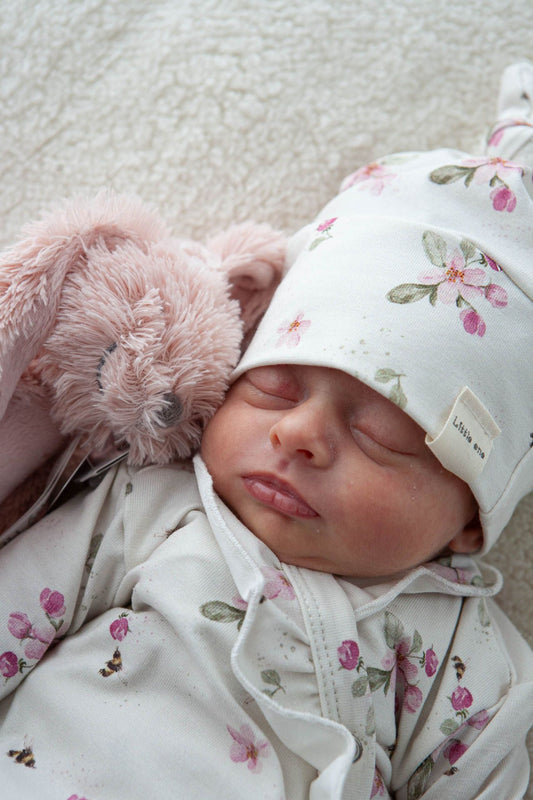 Mütze Little One Blumen rosa
