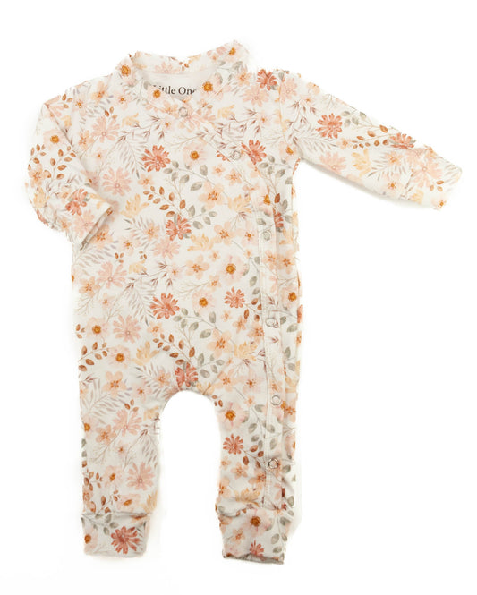 Peach flowers romper