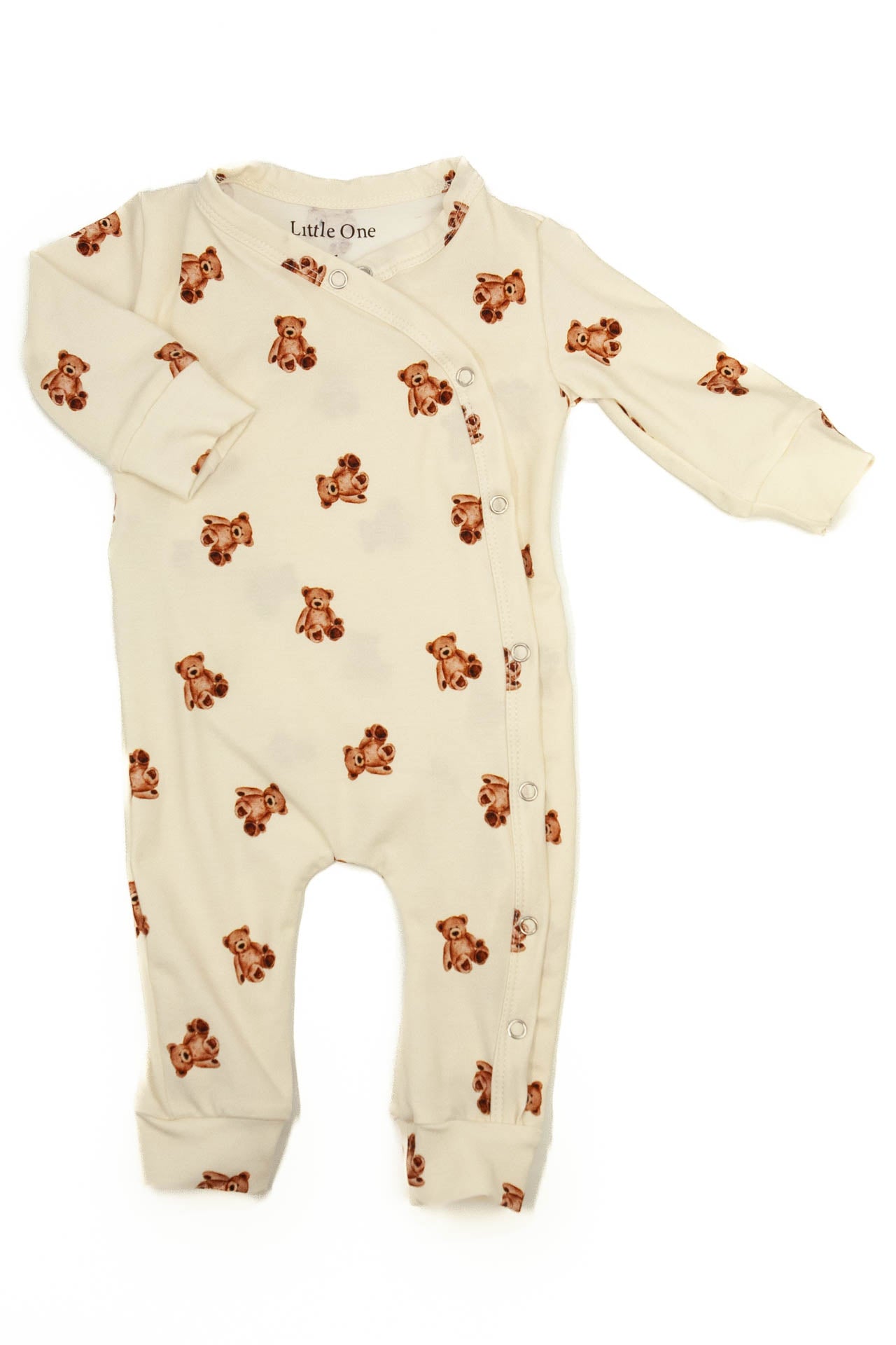 Pfirsichfarbener Blumen-Strampler