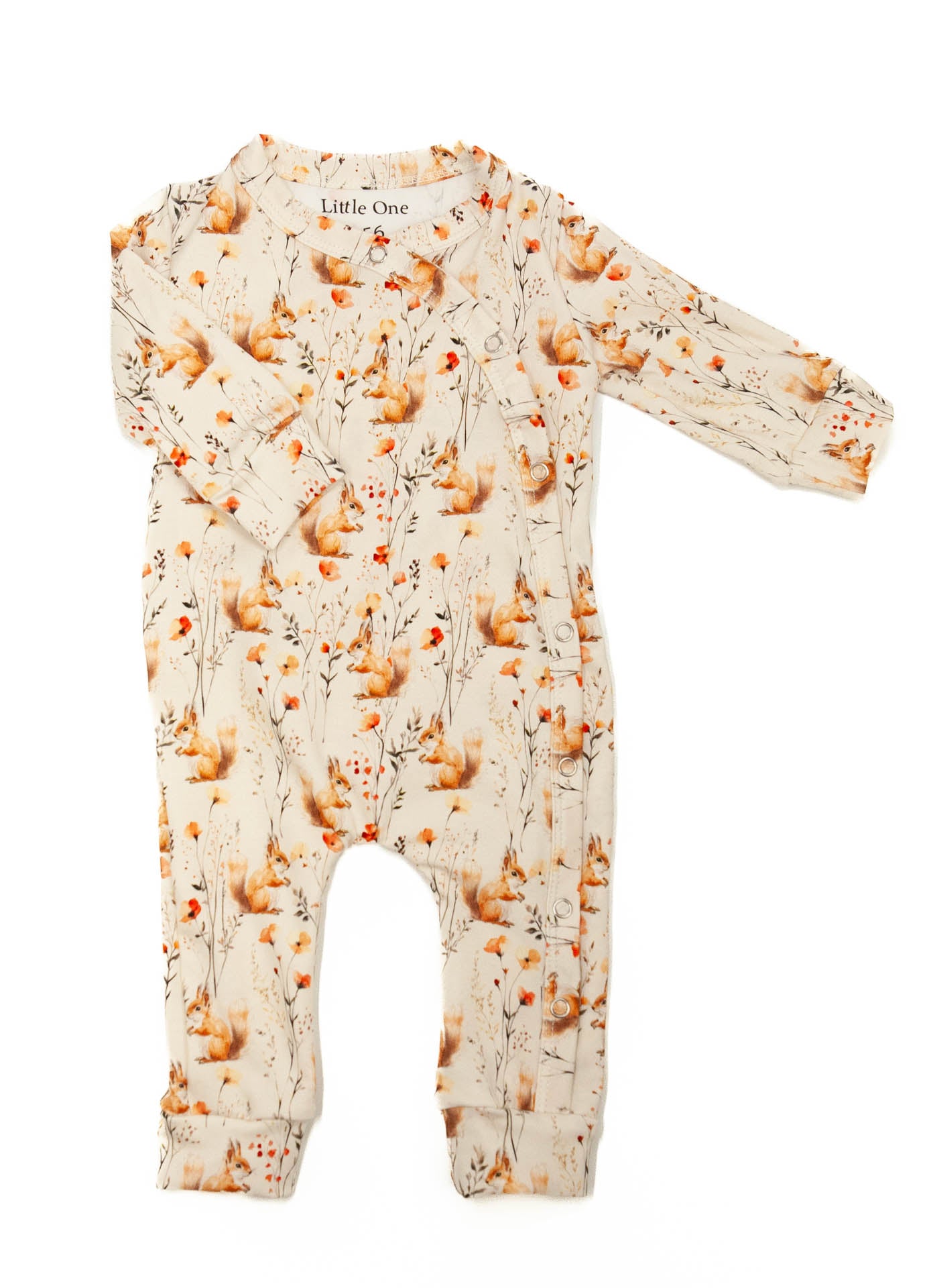 Pfirsichfarbener Blumen-Strampler