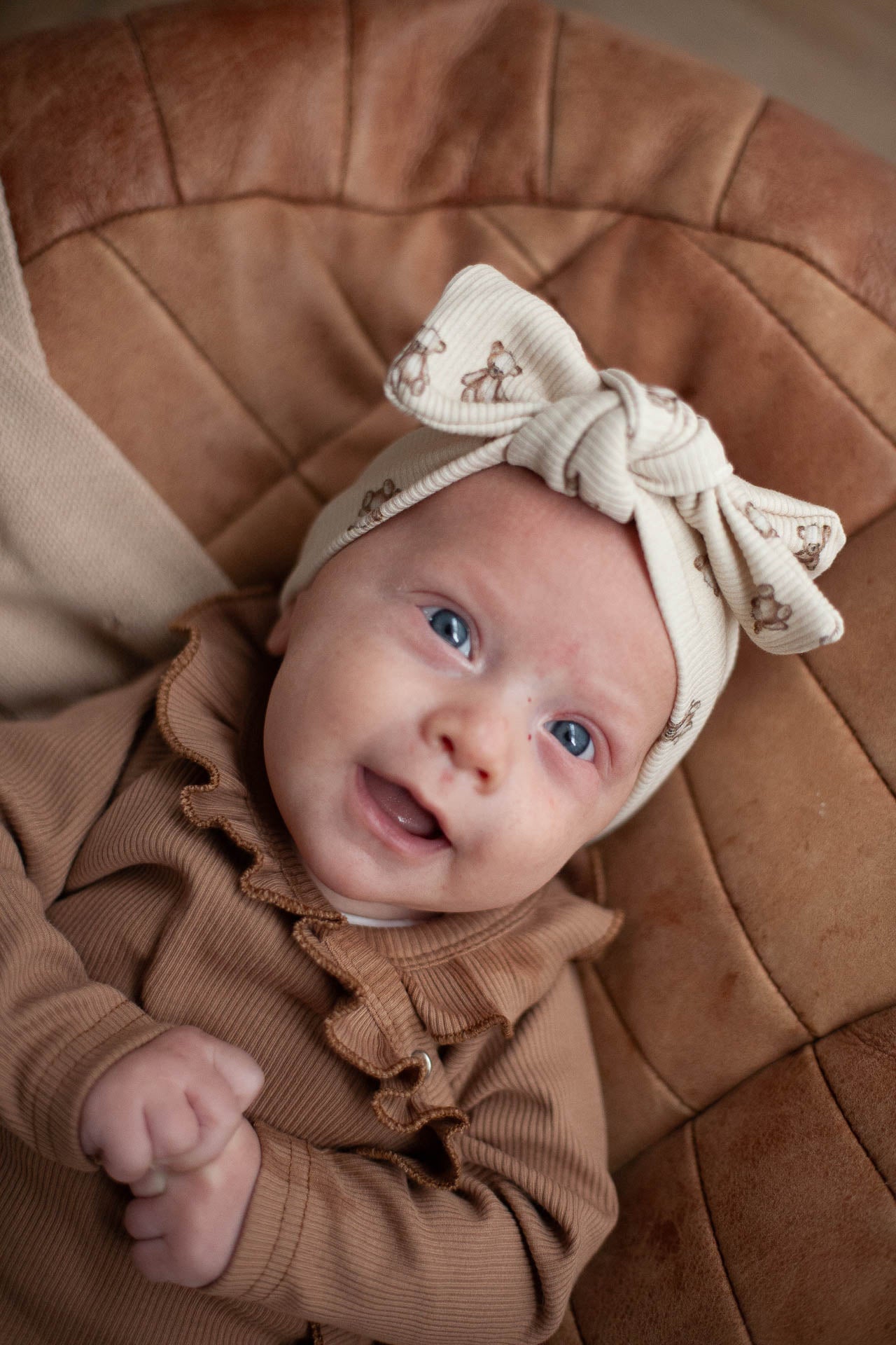 Wrap shirt ruffled baby rib cacao
