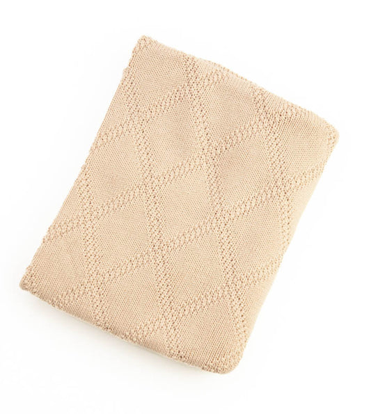 Baumwolldecke gestrickt beige