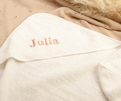 Wrap/hooded towel personalized