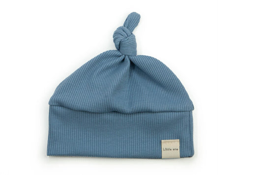 Baby hat ribbed blue