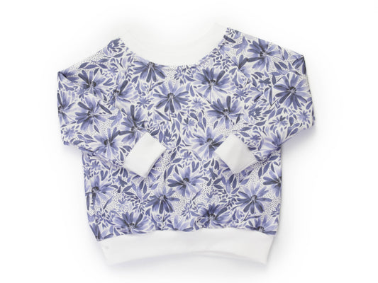 Pullover blaue Blumen