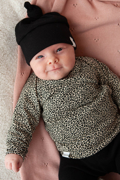 Babymütze Rippe schwarz