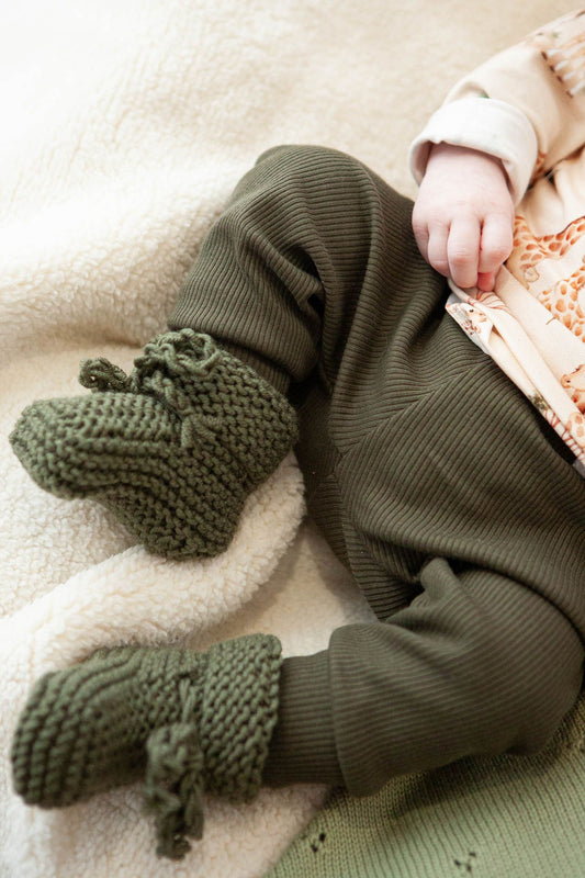 Baby pants rib green