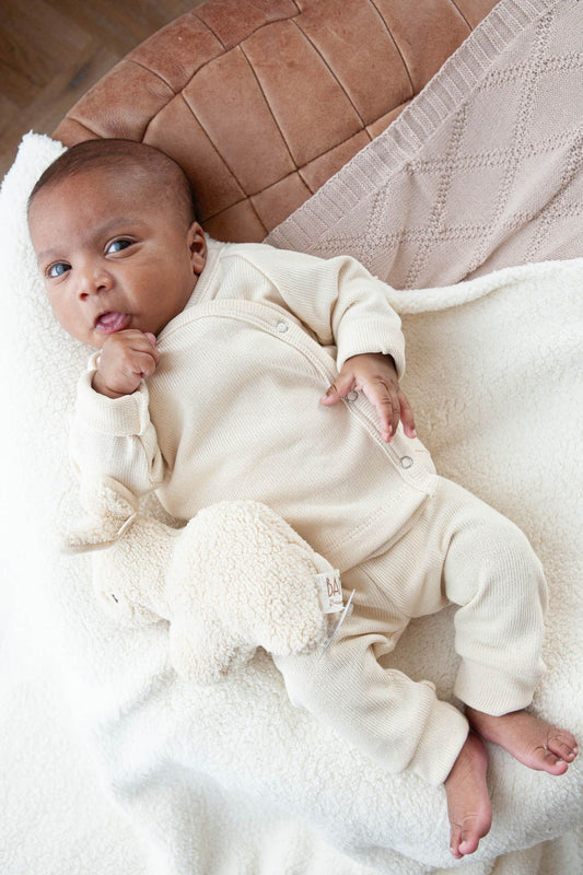 Knitted cotton pants natural