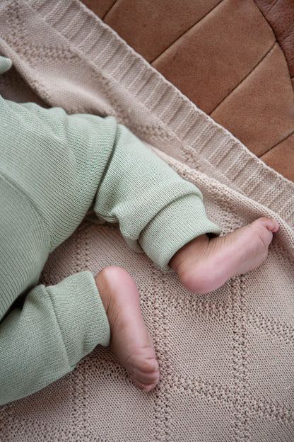 Knitted cotton pants green