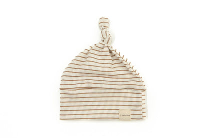 Hat baby rib beige stripes