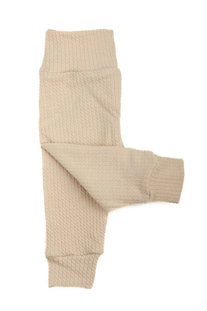 Cable-knit pants natural