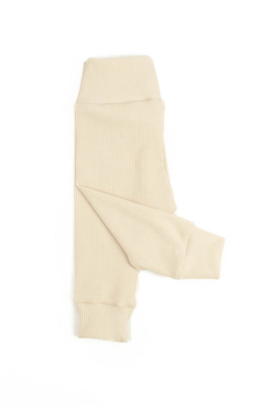 Cable-knit pants natural