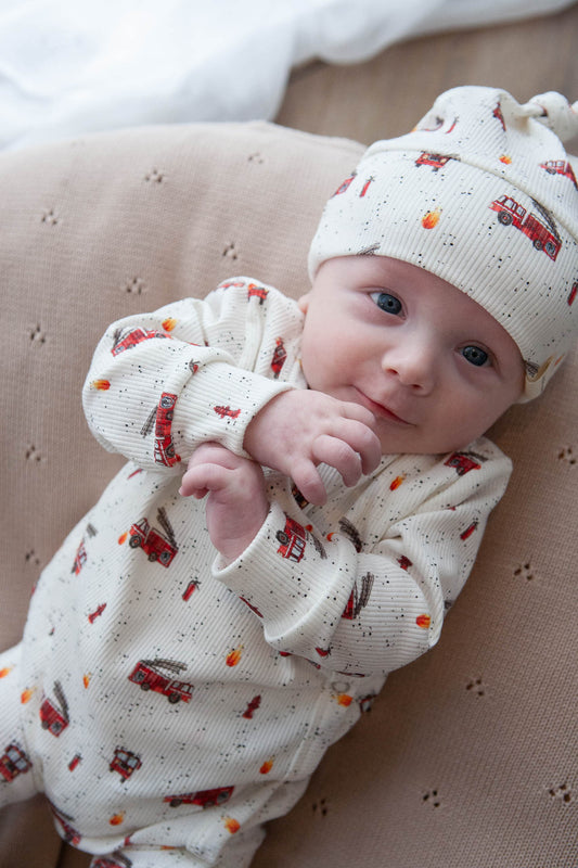 Baby Strampler Rippe Feuerwehrautos