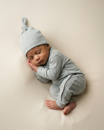 Boxpakje baby rib blauw/melange