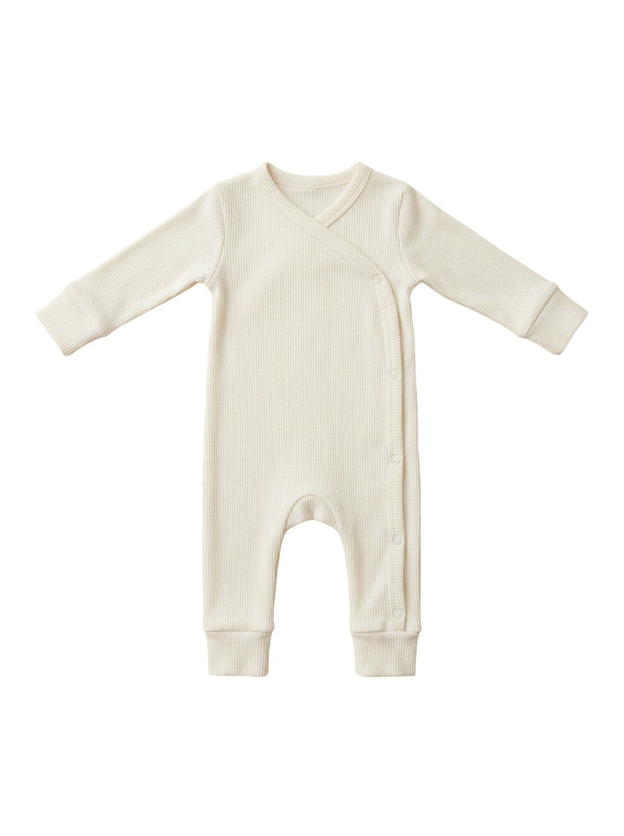 Baby romper rib ecru