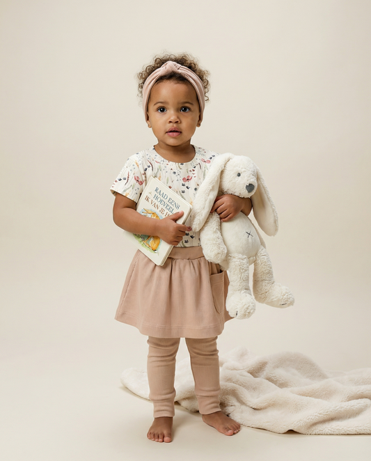 Baby rib skirt nude pink