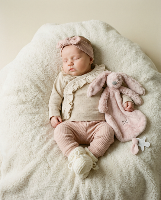 Wickelshirt Rüschen durchbrochen beige natur