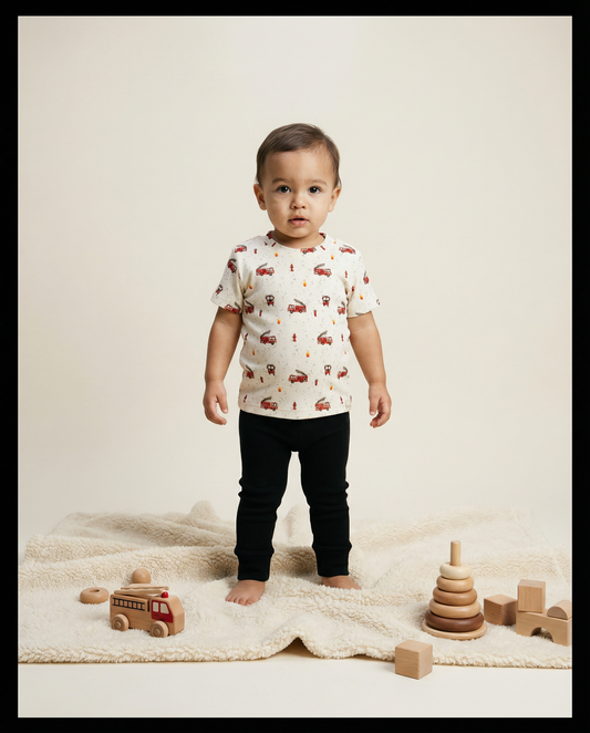 T-Shirt Baby Rib Feuerwehrautos