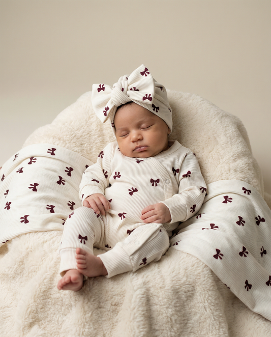 Turban hat baby rib bows